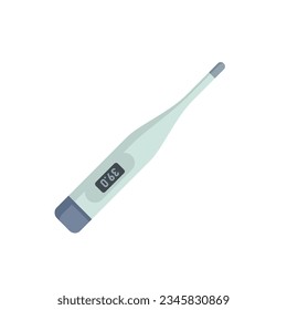 Digital thermometer icon flat vector. Medical fever. Temperature electronic isolated