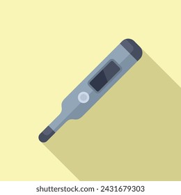 Digital thermometer icon flat vector. Patient clinical examination. Check general health