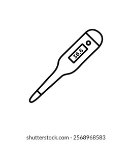 Digital thermometer icon Isolated flat vector in outline