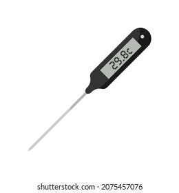Digital thermometer icon on white background. Vector illustration