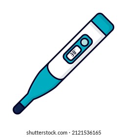 digital thermometer icon on white background