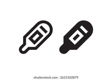 Digital thermometer icon in outline and solid Vector