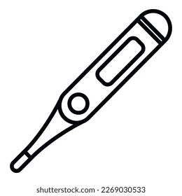 Digital thermometer icon outline vector. Sneeze allergic. Seasonal pollen