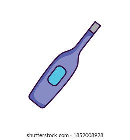 digital thermometer icon over white background, flat style, vector illustration