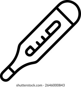 A digital thermometer icon, perfect for illustrating medical checkups, fever detection, and general health temperature measurement needs.