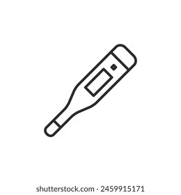 Digital thermometer icon. Simple digital thermometer for accurate body temperature measurement, essential in medical diagnostics and home healthcare. Vector illustration isolated on white background