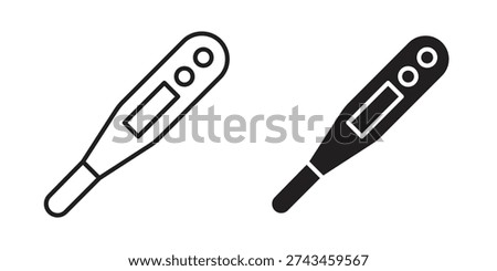 Digital thermometer icon. simple thin line icon vector illustration pack on white