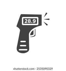 Icono de termómetro digital Marca de símbolo en estilo relleno