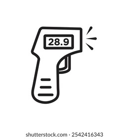 Digital thermometer icon Symbol mark in filled style