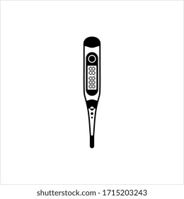 Digital Thermometer Icon, Temperature Measuring Equipment Icon Vector Art Illustration