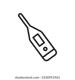 Digital thermometer icon Thin line flat illustration