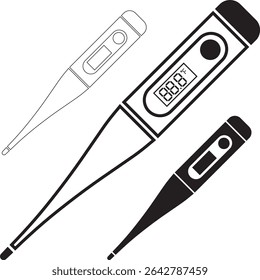 desenho vetorial de ícone de termômetro digital.