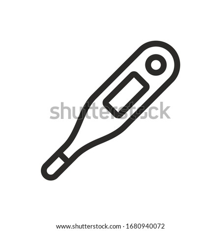 Digital thermometer icon. Vector icon isolated on white background.