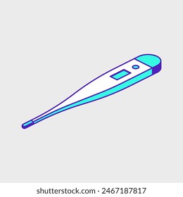 Digital thermometer isometric vector icon illustration