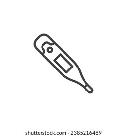 Digital Thermometer Linie Symbol. lineares Stilzeichen für mobiles Konzept und Webdesign. Medizinisches Thermometer Umriss Vektorsymbol. Symbol, Logo-Abbildung. Vektorgrafik