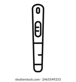 Digital thermometer line icon for medical and healthcare equipment measurement in vector format with precision gauge and simple minimalist design