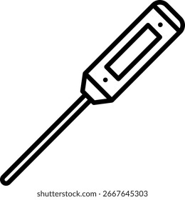 Icono de línea de termómetro digital para medición de temperatura