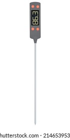 Termómetro digital con sonda larga. ilustración vectorial