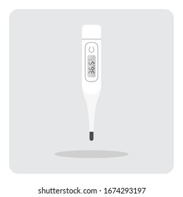 Digital Thermometer for measuring temperature and check fever or Coronavirus (COVID-19), Vector design of flat icon.