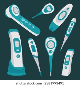 Digital Thermometer Medical Vector Collection