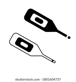 Termómetro digital. Icono plano de la medicina. Ilustración vectorial aislada