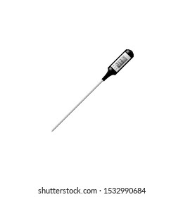 Digital thermometer on a white background. Temperature icon vector. Isolated vector illustration. Thermometer icon vector. Isometric design.
