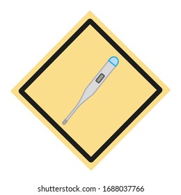 digital thermometer on white background