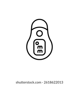 Digital Thermometer Outline Icon Showing 33 Degrees Temperature Value