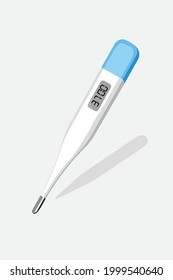 Digital Thermometer showing 37.00 Celsius healthy temperature element vector