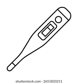 digital thermometer silhouette on white background 