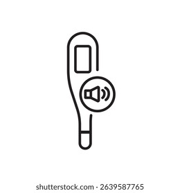 Digital thermometer with sound icon for smart fever alerts healthcare apps and patient monitoring