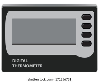 Digital Thermometer for temperature control in the refrigerator. Vector illustration.