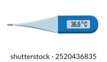 Digital Thermometer Temperature Measuring Device. Healthcare, medicine and human health concept vector