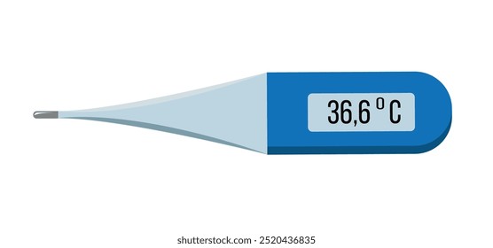 Digital Thermometer Temperature Measuring Device. Healthcare, medicine and human health concept vector