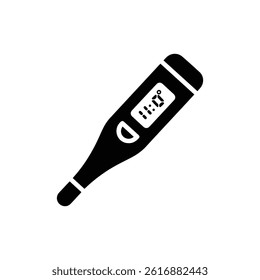 Digital Thermometer with Temperature Reading Icon for Health Tech