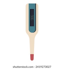 Digital thermometer vector cartoon illustration isolated on a white background.