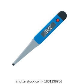 Digital Thermometer vector illustration, mini thermometer with celcius count Flat Illustration	