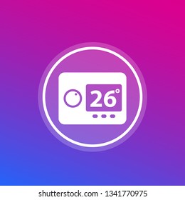 digital thermostat, icon design