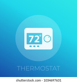 digital thermostat icon, vector