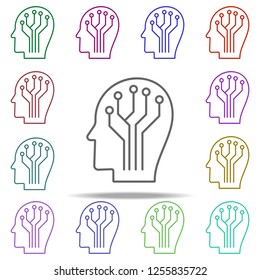 digital thinking icon. Elements of intelligence in multi color style icons. Simple icon for websites, web design, mobile app, info graphics