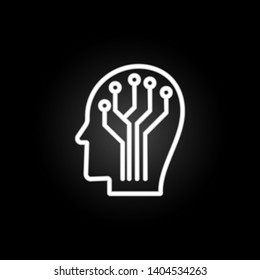 digital thinking neon icon. Elements of intelligence set. Simple icon for websites, web design, mobile app, info graphics