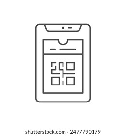 Digital ticket line outline icon