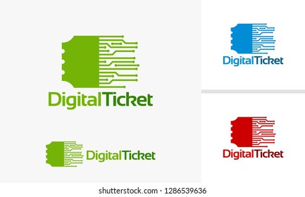 Digital Ticket Logo, Online Ticket Reservation logo vector illustration