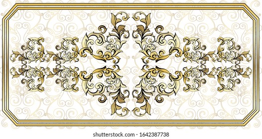 Digital tiles design. Abstract  patchwork pattern with geometric and floral ornaments, Vintage tiles intricate details for a decorative look.