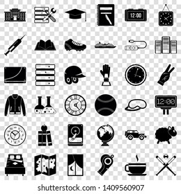 Digital time icons set. Simple style of 36 digital time vector icons for web for any design