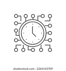 Digital time, industry lineal icon. Time management symbol design.