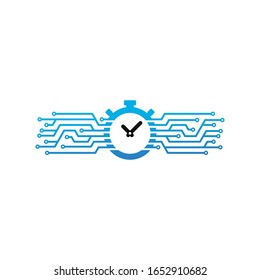 Diseño de plantillas de logotipos de hora digital
