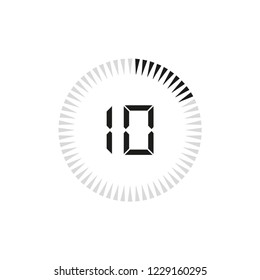 Digital timer, clock and watch for design. Vector illustration.