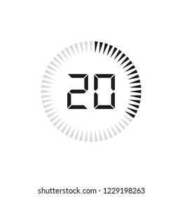 Digital timer, clock and watch for design. Vector illustration.