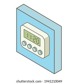 Digital Timer Icon. Isometric Illustration Of Digital Timer Vector Icon For Web